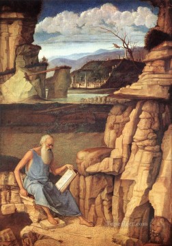ジョバンニ・ベリーニ Painting - ルネサンスを読む聖ヒエロニムス ジョヴァンニ・ベッリーニ